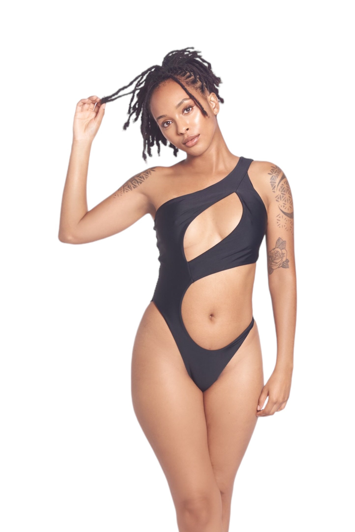 Risqué Cutout One-Shoulder Swim